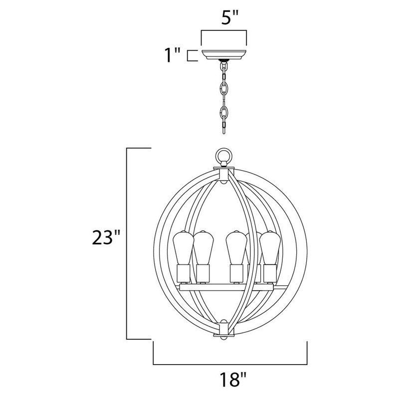 Maxim 20917APAR - Bodega Bay 5 Light 23" Chandelier