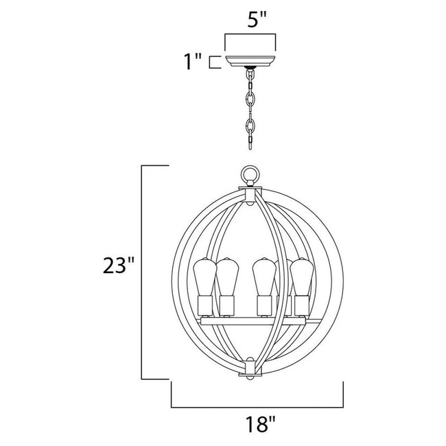 Maxim 20917APAR - Bodega Bay 5 Light 23" Chandelier
