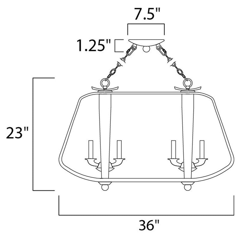 Maxim 20927BWIO - Road House 6 Light 36" Chandelier