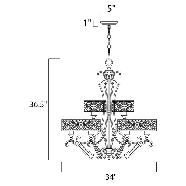 Maxim 21156WHUB - Mondrian 9 Light 37" Chandelier