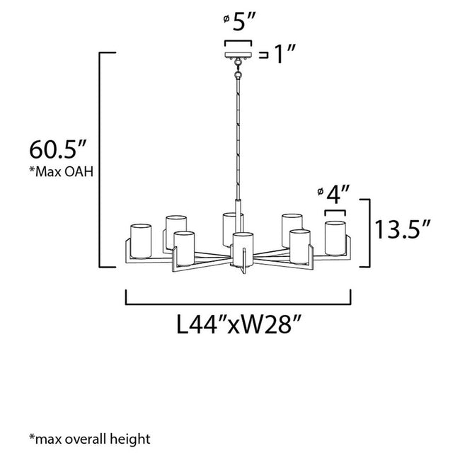 Maxim 21288SWSBR - Dart 8 Light 44" Chandelier