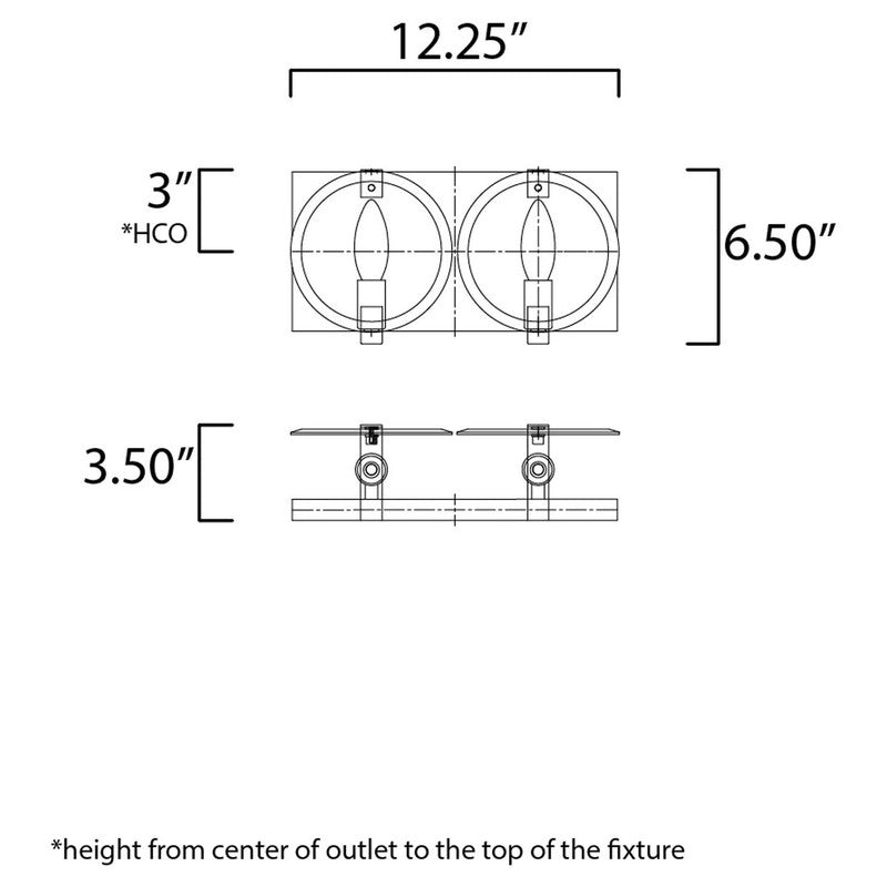 Maxim 21292CLPC - Looking Glass 2 Light 12" Wall Sconce