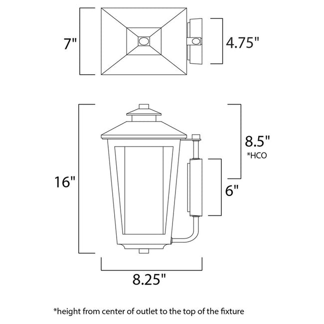 Maxim 2142CLFTAT - Aberdeen 1 Light 16" Wall Sconce
