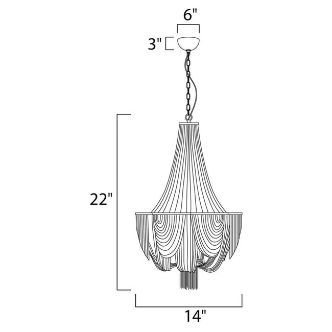 Maxim 21464NKPN - Chantilly 6 Light 22" Chandelier