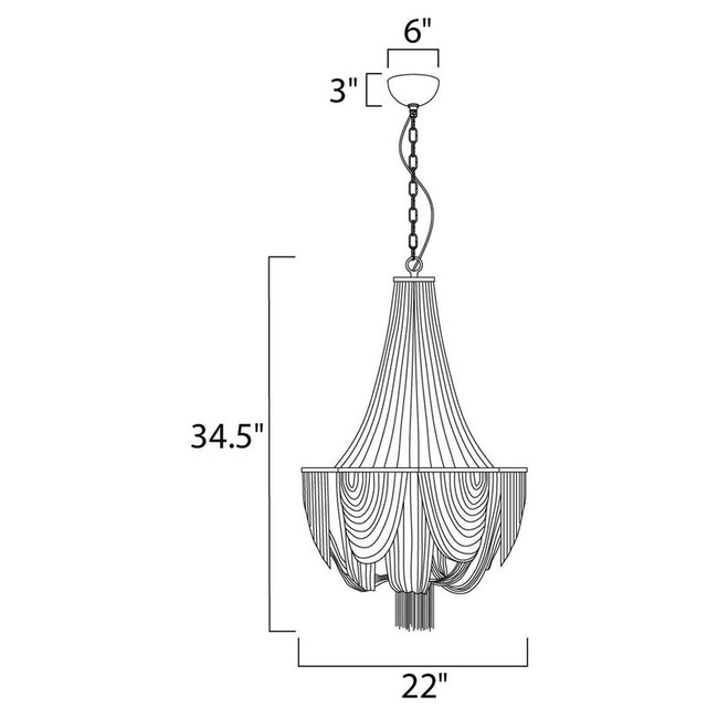 Maxim 21465NKPN - Chantilly 10 Light 35" Chandelier