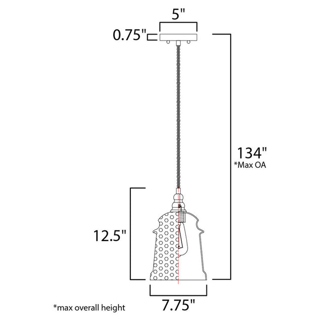 Maxim 21579HMOI - Revival 1 Light 13" Pendant