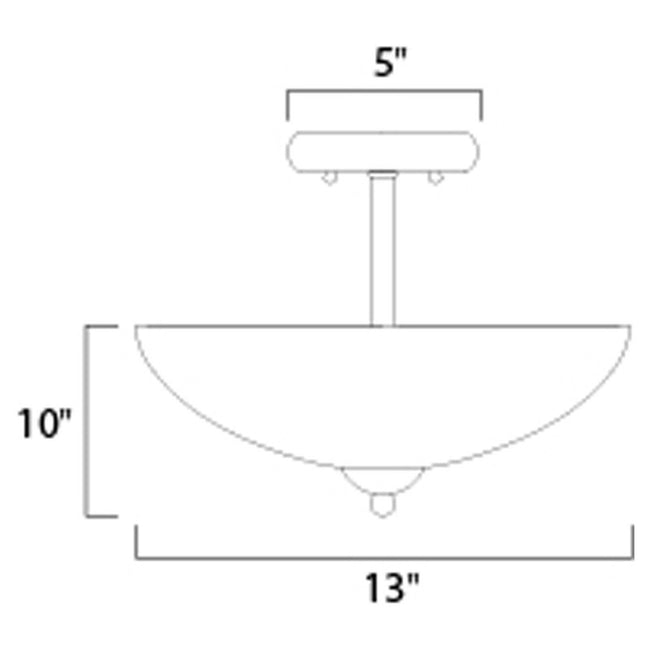 Maxim 21653SWSN - Taylor 2 Light 13" Semi Flush Ceiling Light