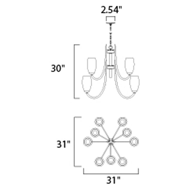 Maxim 21657SWSN - Taylor 9 Light 32" Chandelier