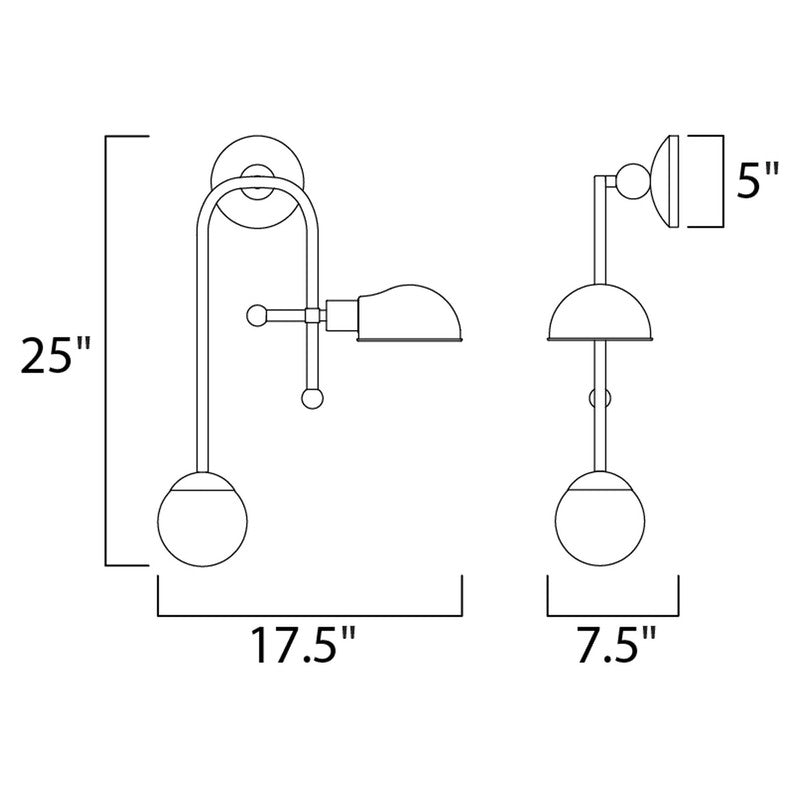 Maxim 21662WTBKSN - Mingle 2 Light 25" LED Wall Sconce