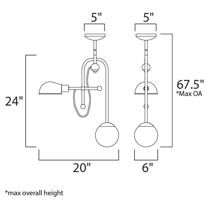 Maxim 21664WTBKSN - Mingle 2 Light 24" LED Pendant