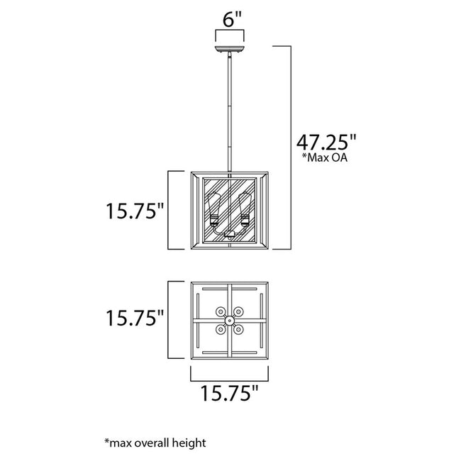 Maxim 21675CDBK - Era 4 Light 16" Pendant