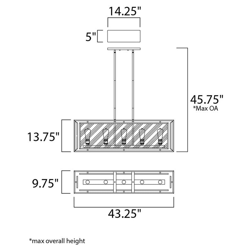 Maxim 21677CDBK - Era 5 Light 43" Chandelier
