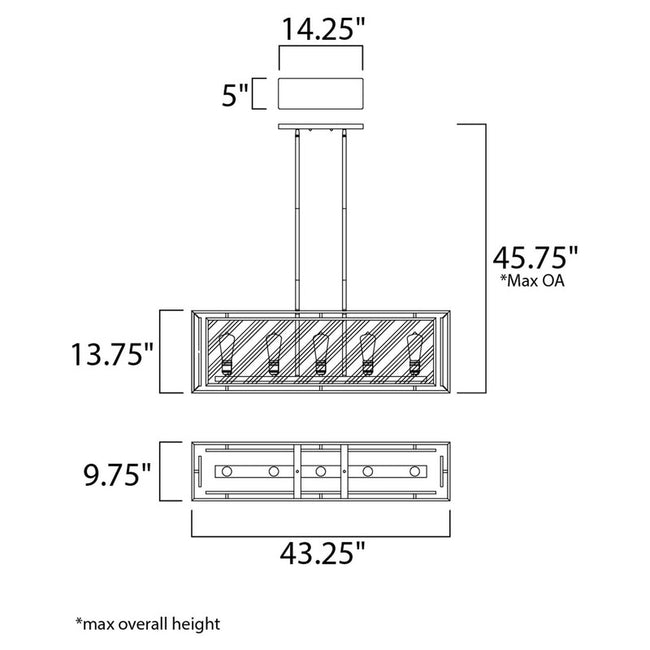 Maxim 21677CDBK - Era 5 Light 43" Chandelier