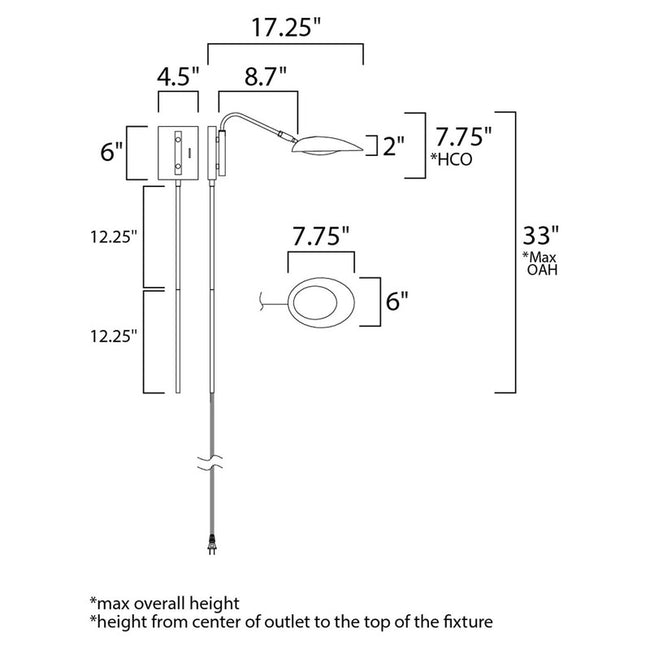 Maxim 21691BKSBR - Scan 1 Light 8" Wall Sconce