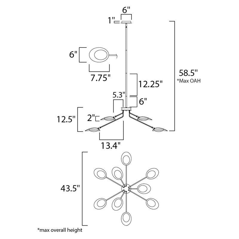 Maxim 21699BKSBR - Scan 9 Light 43" Chandelier