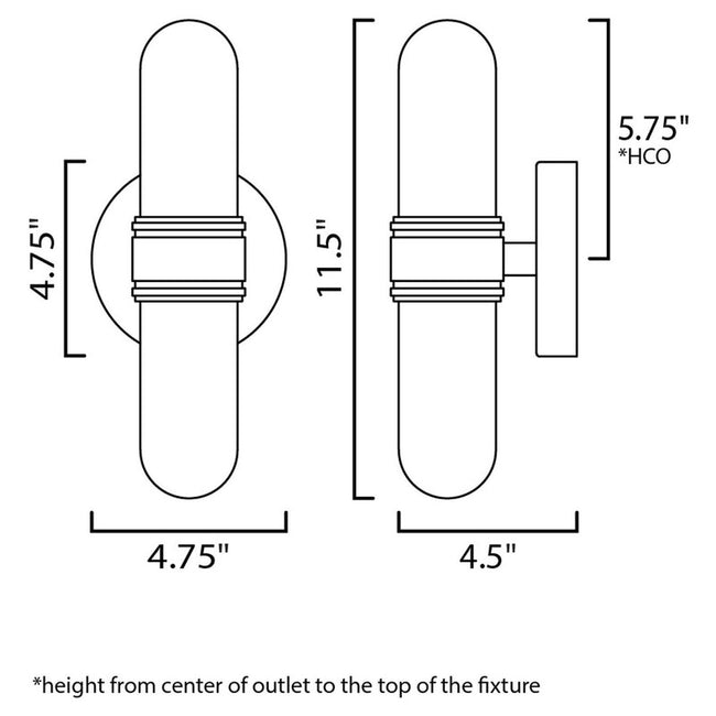 Maxim 21702CLBKAL - Dual 2 Light 12" Vanity Light