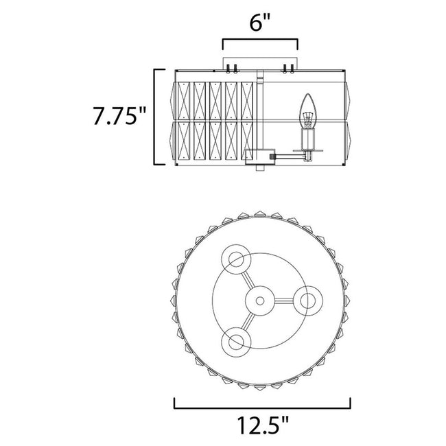Maxim 21810BCBK - Madeline 3 Light 13" Flush Mount