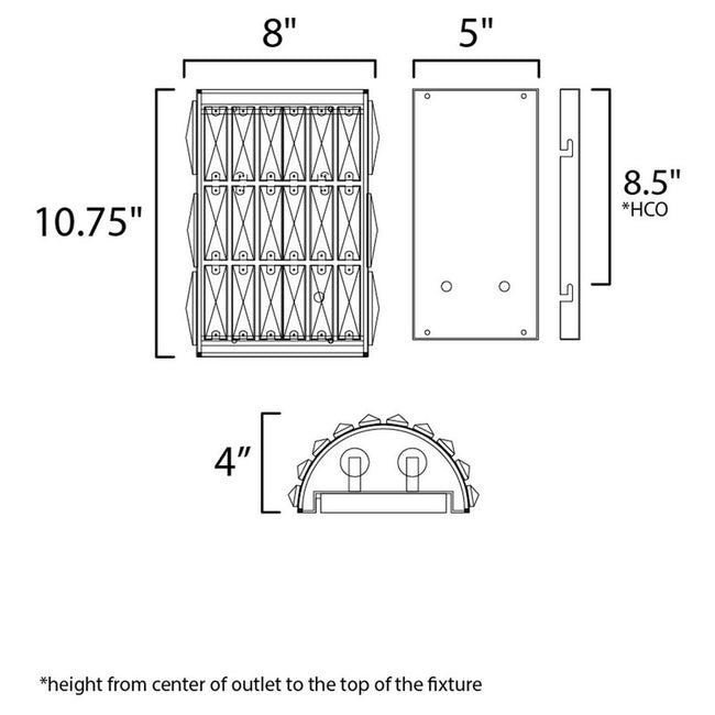 Maxim 21812BCBK - Madeline 2 Light 11" Wall Sconce