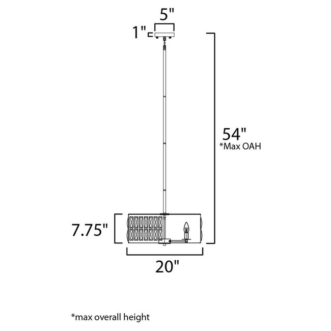 Maxim 21815BCBK - Madeline 4 Light 20" Pendant