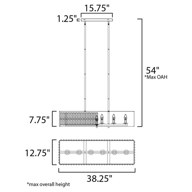 Maxim 21817BCBK - Madeline 6 Light 38" Chandelier
