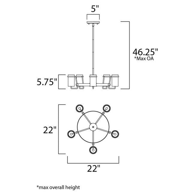 Maxim 22027SWPC - Avant 5 Light 22" Chandelier