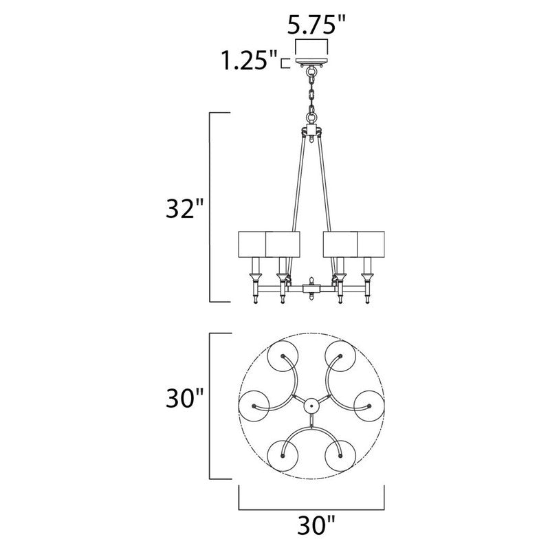 Maxim 22375OMNAB - Fairmont 6 Light 32" Chandelier