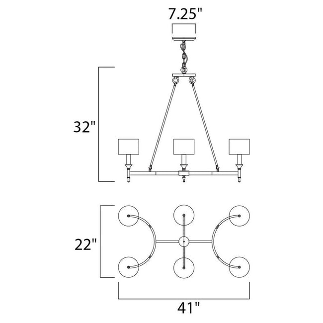 Maxim 22376OMNAB - Fairmont 6 Light 41" Chandelier