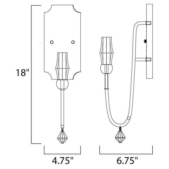 Maxim 22432CSTGL - Claymore 1 Light 18" Wall Sconce