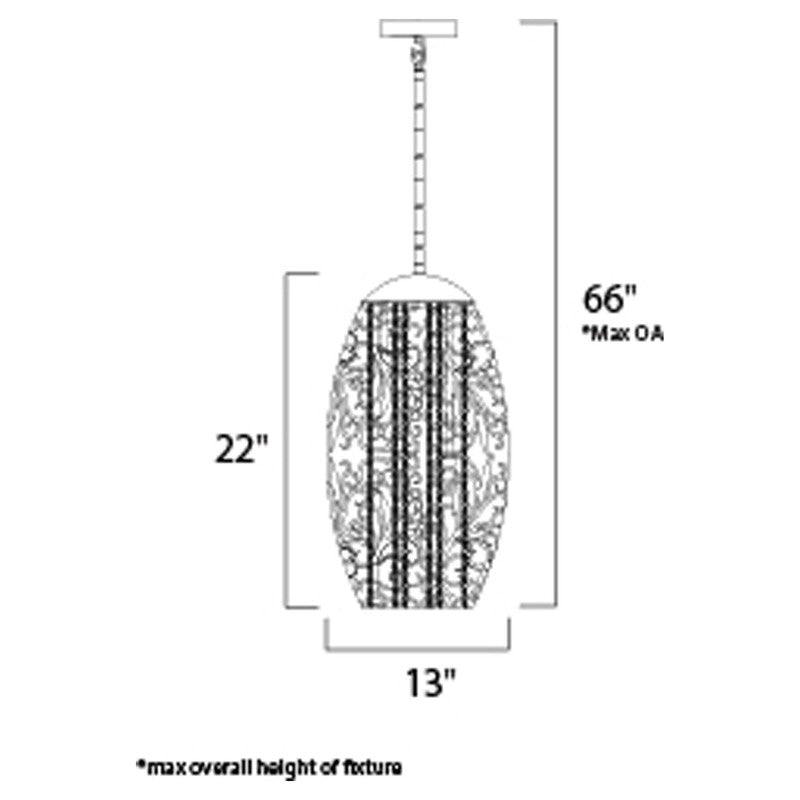 Maxim 24151BCGS - Arabesque 6 Light 22" Pendant