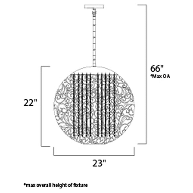 Maxim 24156BCGS - Arabesque 9 Light 23" Pendant