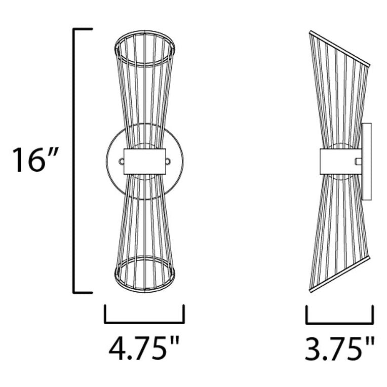 Maxim 24171BK - Zeta 2 Light 16" LED Wall Sconce
