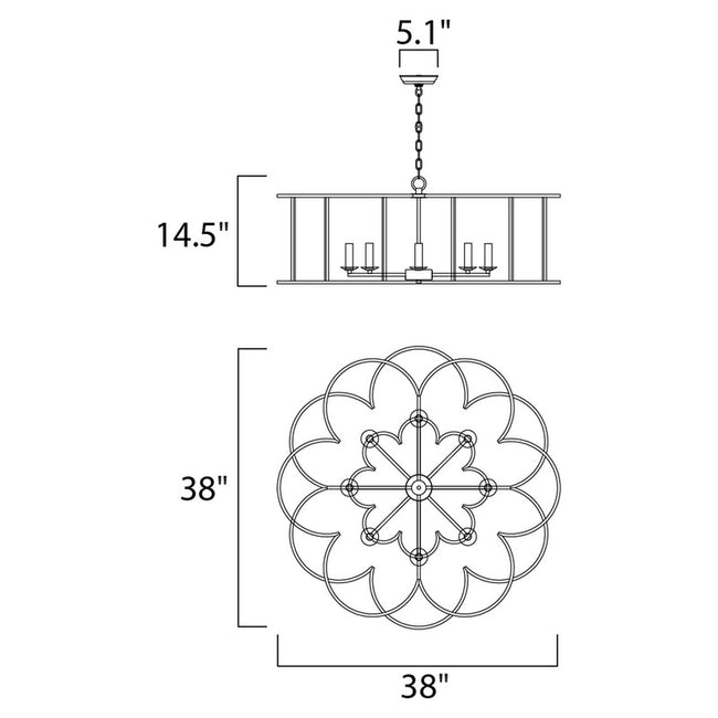 Maxim 24734BZF - Helix 8 Light 38" Chandelier