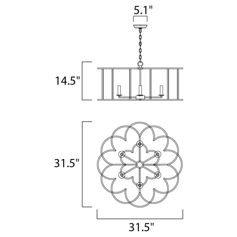 Maxim 24735BZF - Helix 6 Light 32" Chandelier