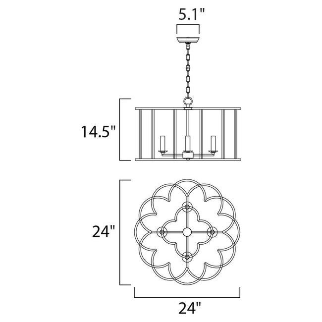 Maxim 24736BZF - Helix 4 Light 24" Chandelier