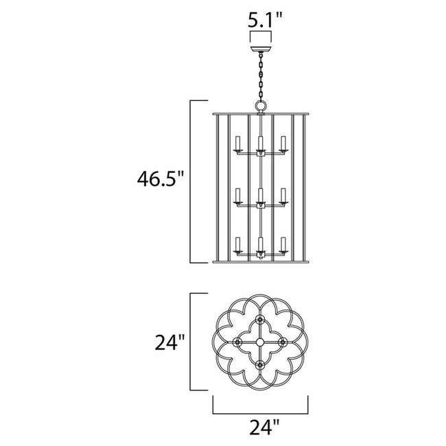 Maxim 24738BZF - Helix 12 Light 47" Pendant