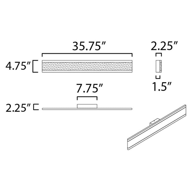 Maxim 24758FTBK - Visor 2 Light 36" Vanity Light