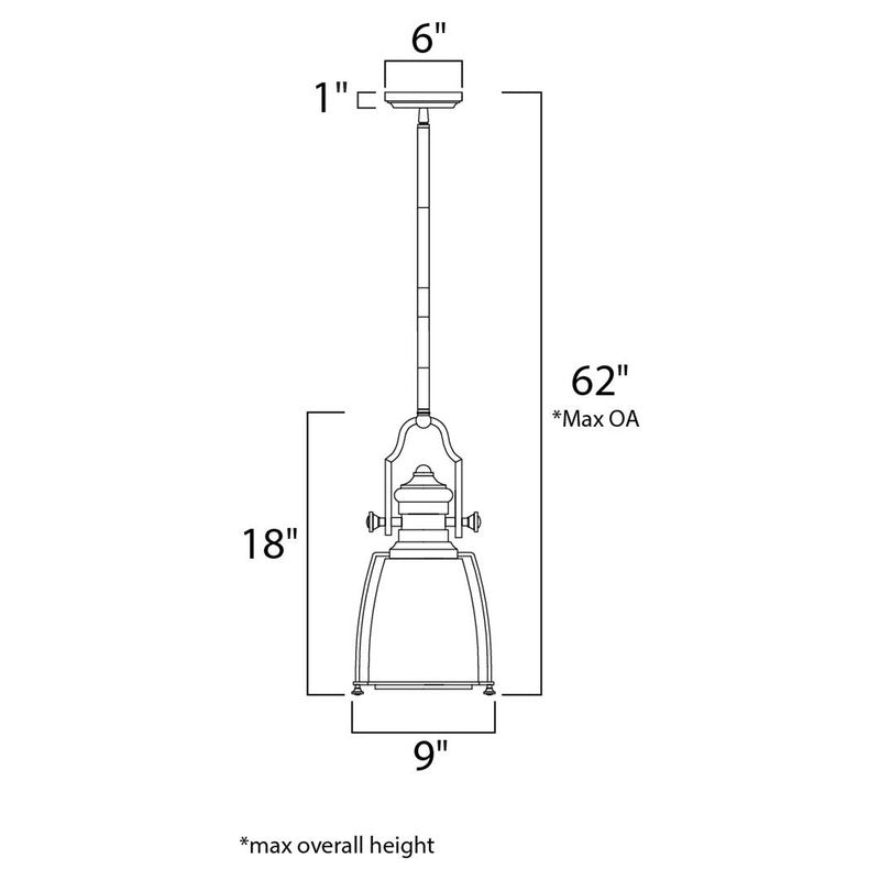 Maxim 25002CLBZ - Hi-Bay 1 Light 18" Pendant