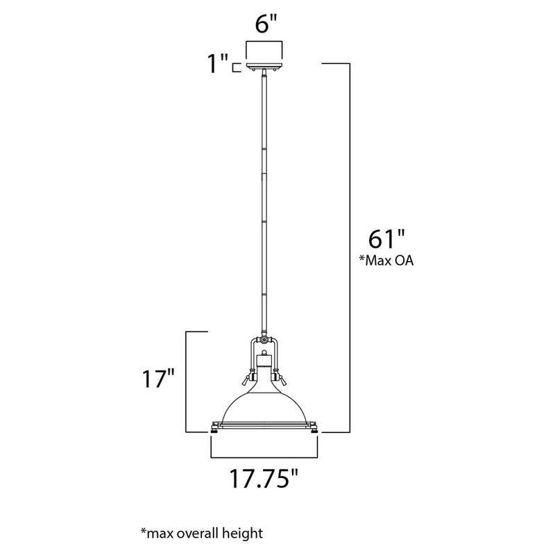 Maxim 25109FTBZ - Hi-Bay 1 Light 18" Pendant