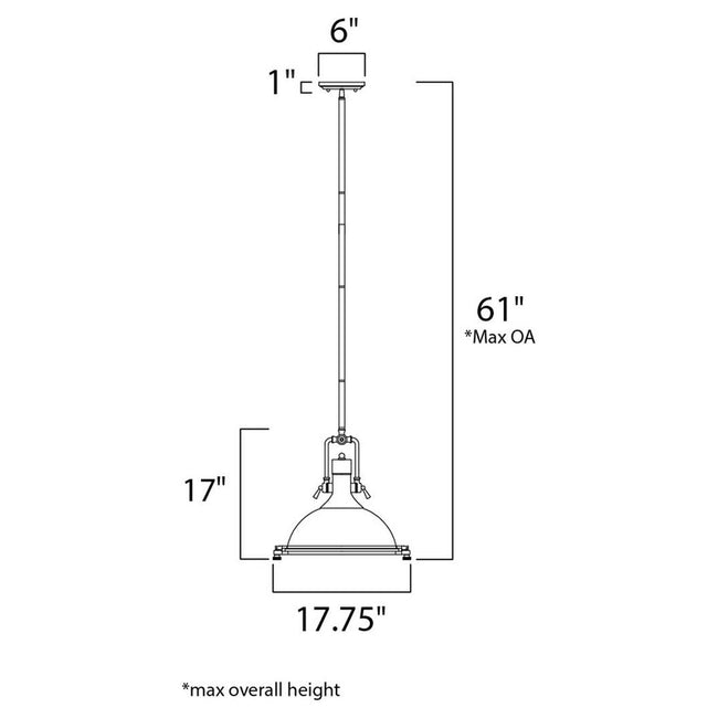 Maxim 25109FTBZ - Hi-Bay 1 Light 18" Pendant