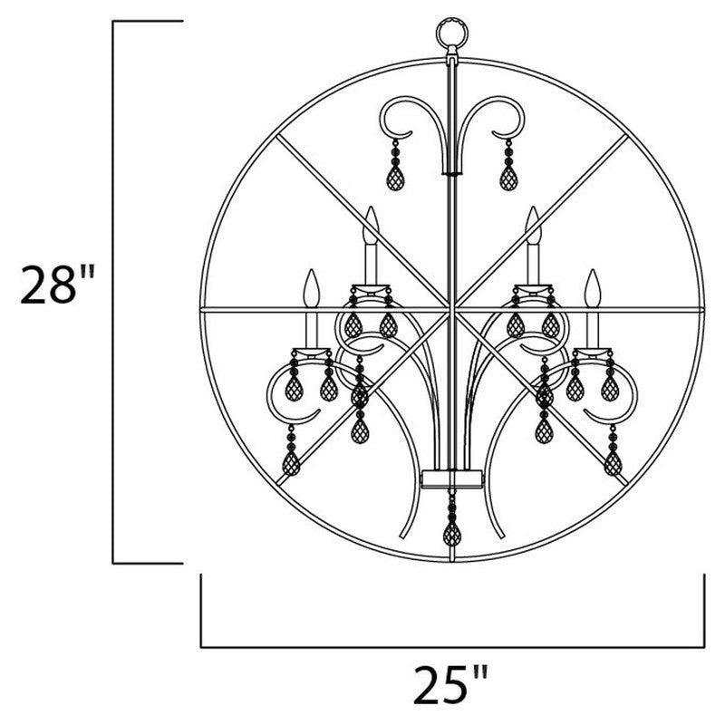 Maxim 25144ARPN - Orbit 6 Light 28" Pendant