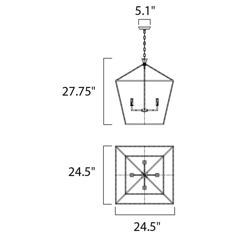 Maxim 25155GLTXB - Abode 4 Light 28" Chandelier