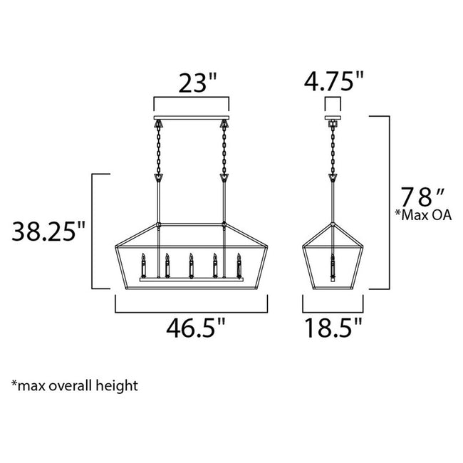 Maxim 25157GLTXB - Abode 5 Light 47" Chandelier