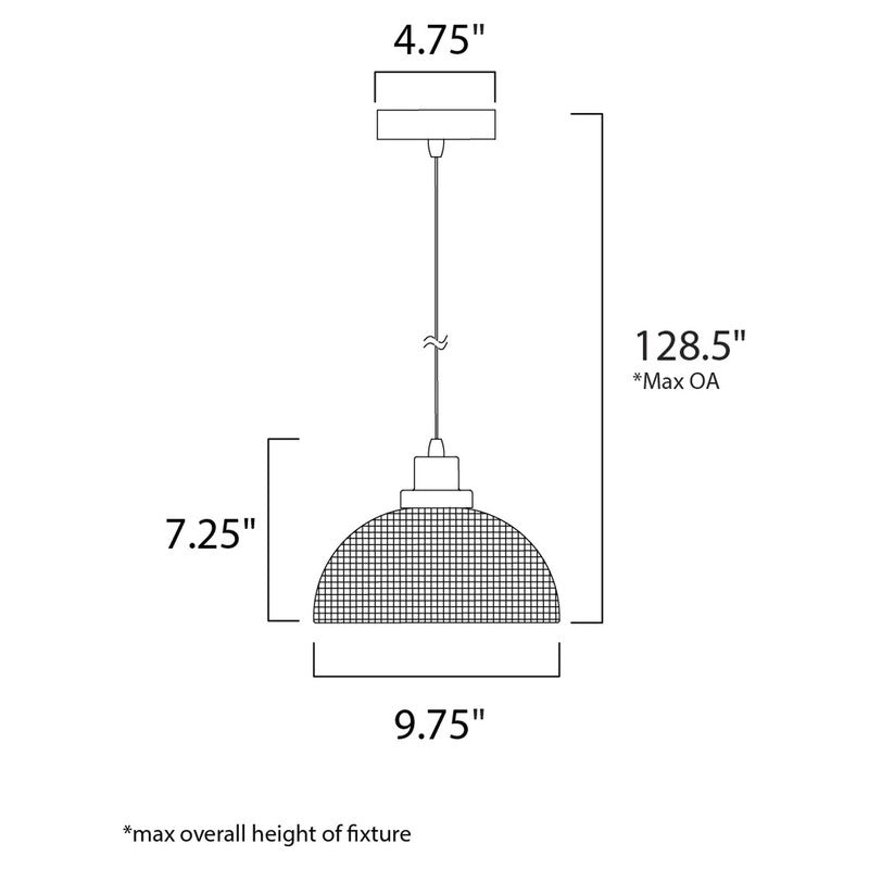 Maxim 25194CLPN - Retro 1 Light 10" Pendant