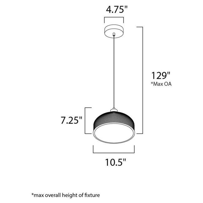 Maxim 25195CLPN - Retro 1 Light 11" Pendant