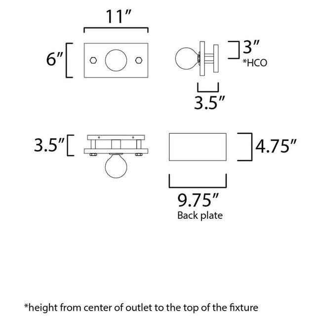 Maxim 25241WWDAB - Plank 1 Light 11" Wall Sconce