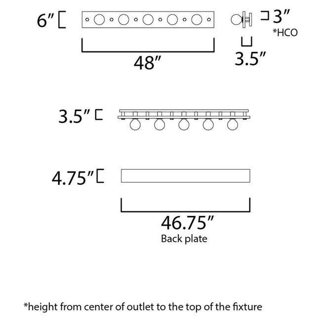 Maxim 25244WWDAB - Plank 5 Light 48" Vanity Light