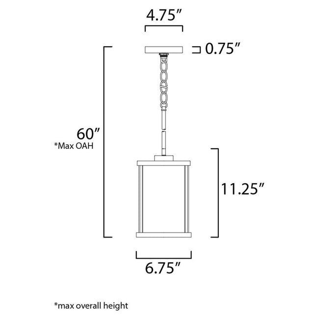 Maxim 25252CLBK - Sentinel 1 Light 11" Pendant
