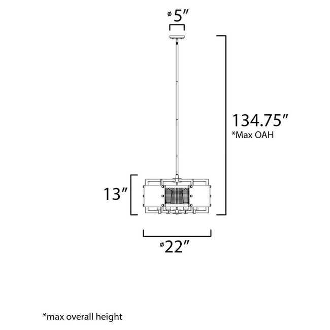 Maxim 25265BWWZ - Outland 6 Light 22" Pendant