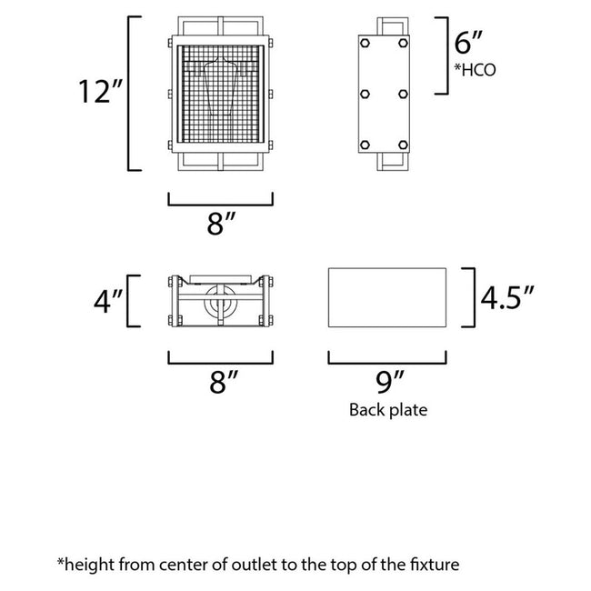 Maxim 25269BWWZ - Outland 1 Light 12" Wall Sconce