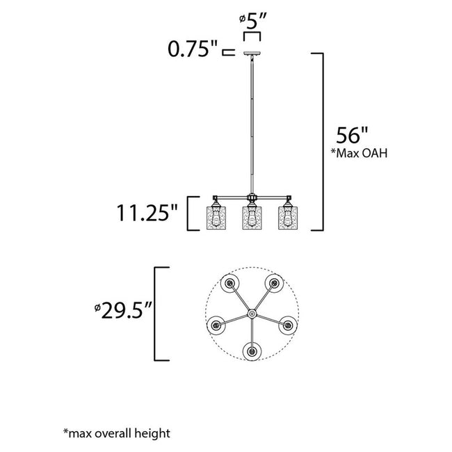 Maxim 25275SSBZ - Stonehenge 5 Light 30" Chandelier